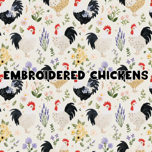 Embroidered Chickens